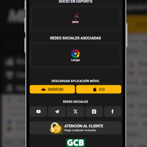 Desplácese hacia abajo hasta el menú inferior de Melbet