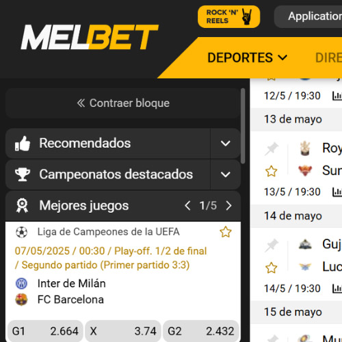 Visita el sitio web oficial de Meltbet